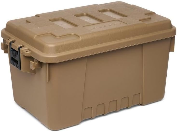 Plano Sportsman Trunk with Wheels, Black, 108-Quart, Lockable Storage Box, Rolling Sportsman Trunk, Hunting Gear and Ammunition Bin, Heavy-Duty Containers for Camping, Large