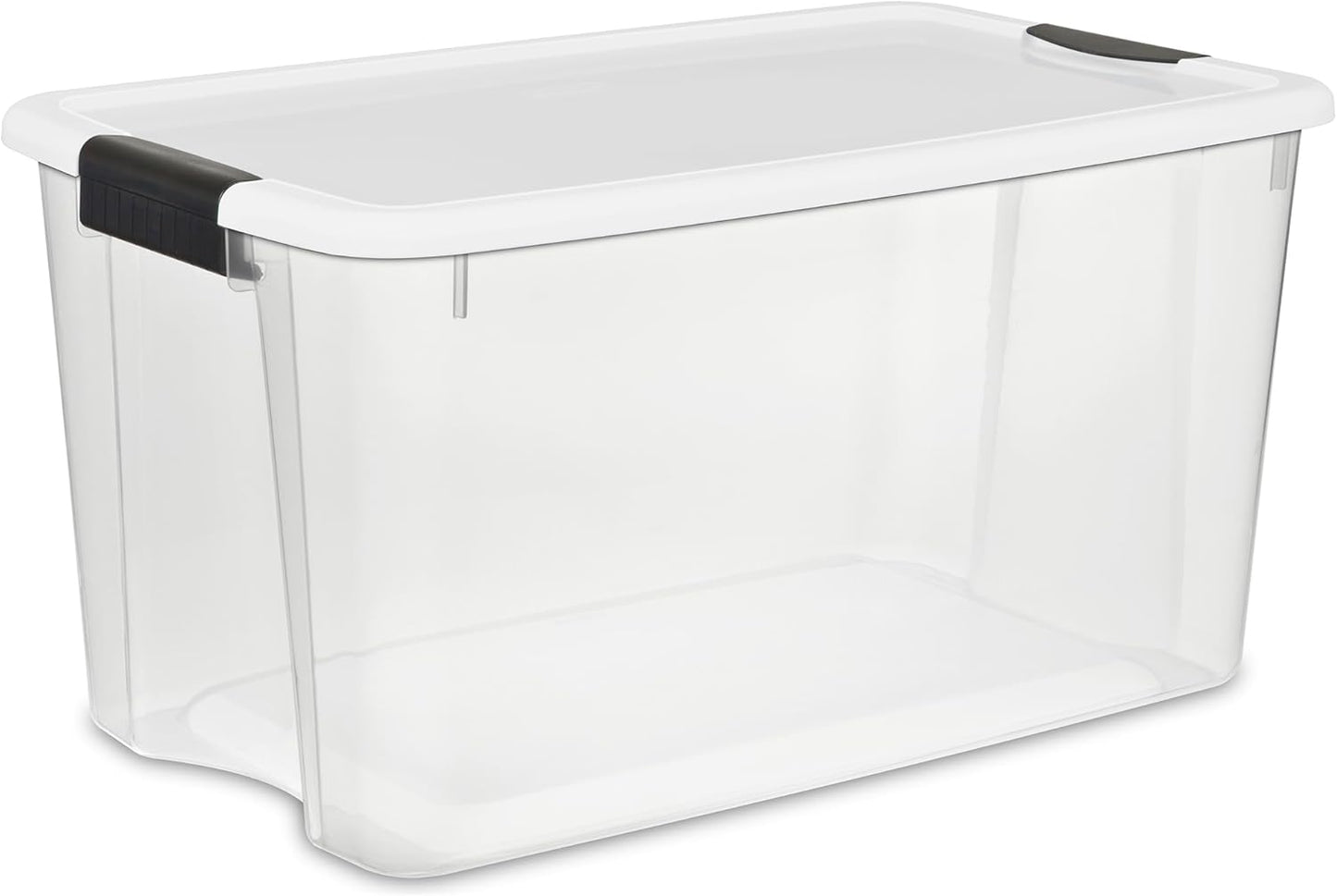 Sterilite 6-Pack Stackable Storage Bin with Lid, Clear Plastic Design, 30 Quart