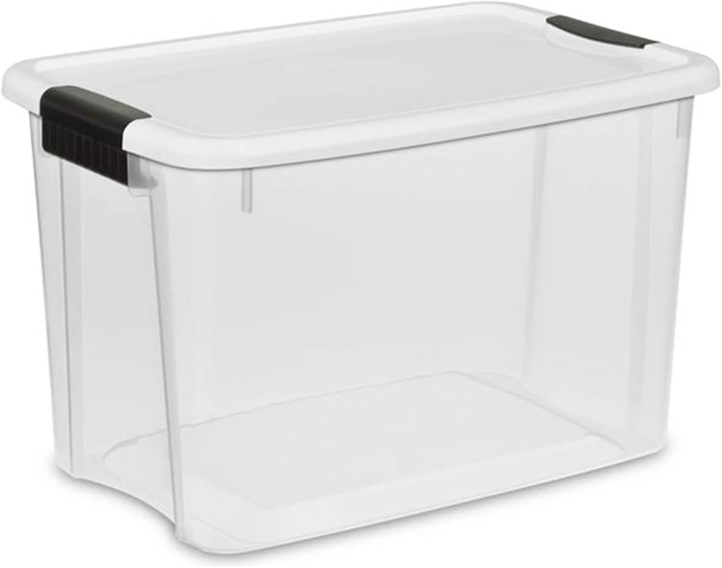Sterilite 6-Pack Stackable Storage Bin with Lid, Clear Plastic Design, 30 Quart