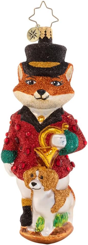 Christopher Radko Hand-Crafted European Glass Christmas Tree Decorative Ornament, Festive Fox