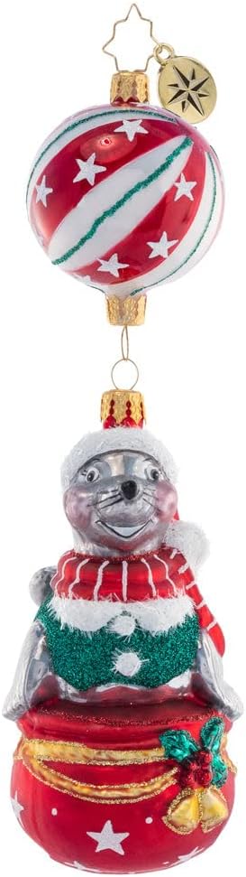 Christopher Radko Hand-Crafted European Glass Christmas Tree Decorative Ornament, Festive Fox