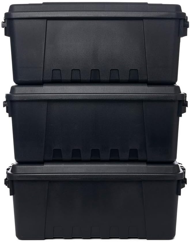 Plano Sportsman Trunk with Wheels, Black, 108-Quart, Lockable Storage Box, Rolling Sportsman Trunk, Hunting Gear and Ammunition Bin, Heavy-Duty Containers for Camping, Large