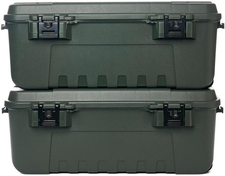 Plano Sportsman Trunk with Wheels, Black, 108-Quart, Lockable Storage Box, Rolling Sportsman Trunk, Hunting Gear and Ammunition Bin, Heavy-Duty Containers for Camping, Large