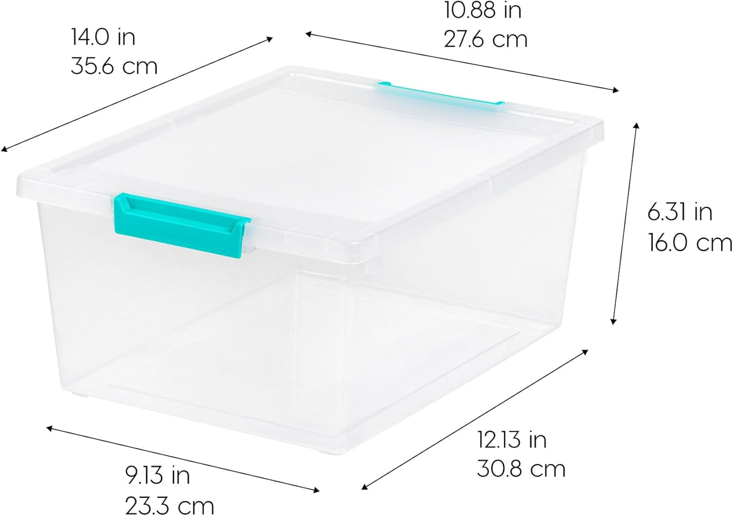 IRIS USA 12 Qt. Plastic Storage Bins Containers with Lids, 4 Pack, Sensory Bin, Craft Storage, Craft Organizers and Storage, Organizing Container for Home, Office and Art Supplies, Stackable, Clear