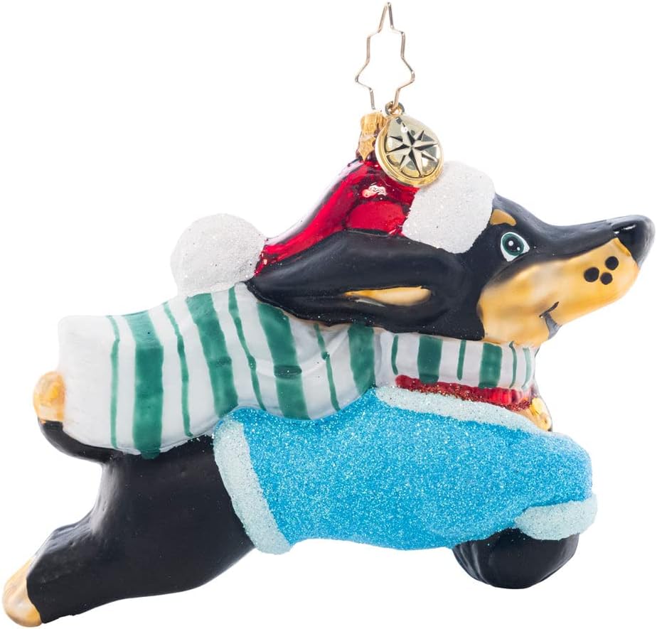 Christopher Radko Hand-Crafted European Glass Christmas Tree Decorative Ornament, Festive Fox