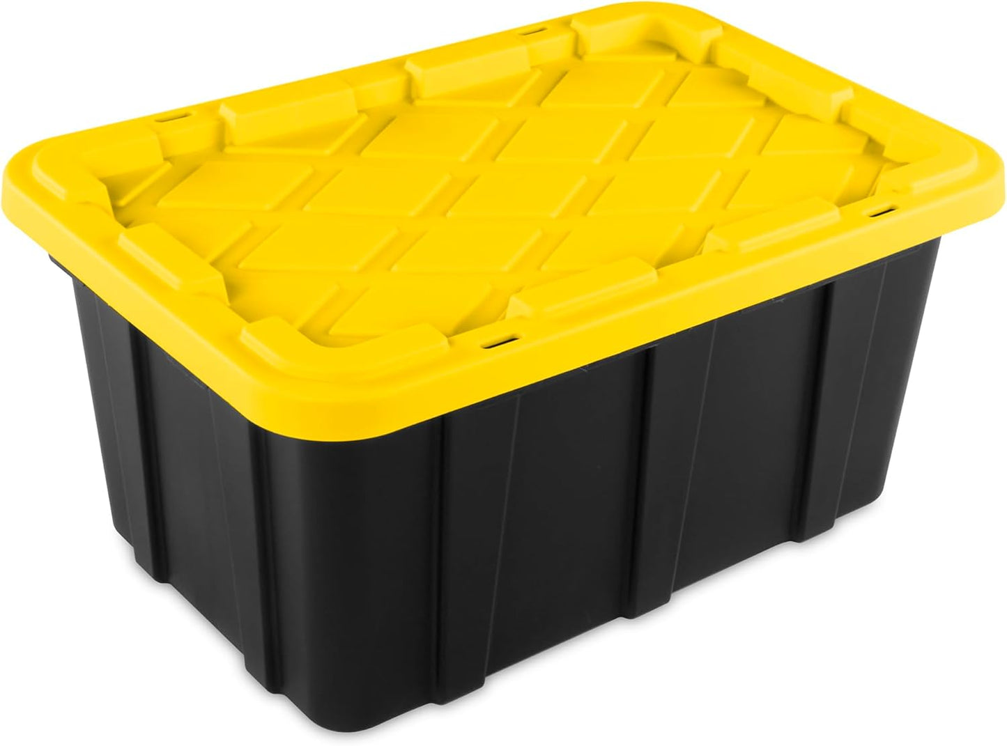 Sterilite 6-Pack Industrial Tote, Plastic Storage Container Bins with Lids, 27 Gallon - Heavy-Duty Organizing Containers for Closet, Bathroom, and Office