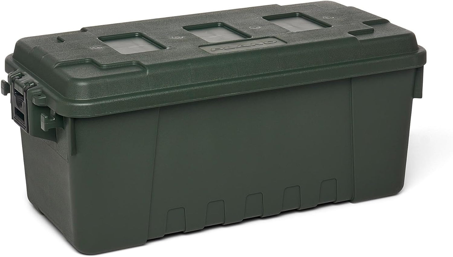 Plano Sportsman Trunk with Wheels, Black, 108-Quart, Lockable Storage Box, Rolling Sportsman Trunk, Hunting Gear and Ammunition Bin, Heavy-Duty Containers for Camping, Large