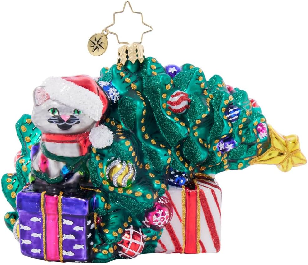 Christopher Radko Hand-Crafted European Glass Christmas Tree Decorative Ornament, Festive Fox