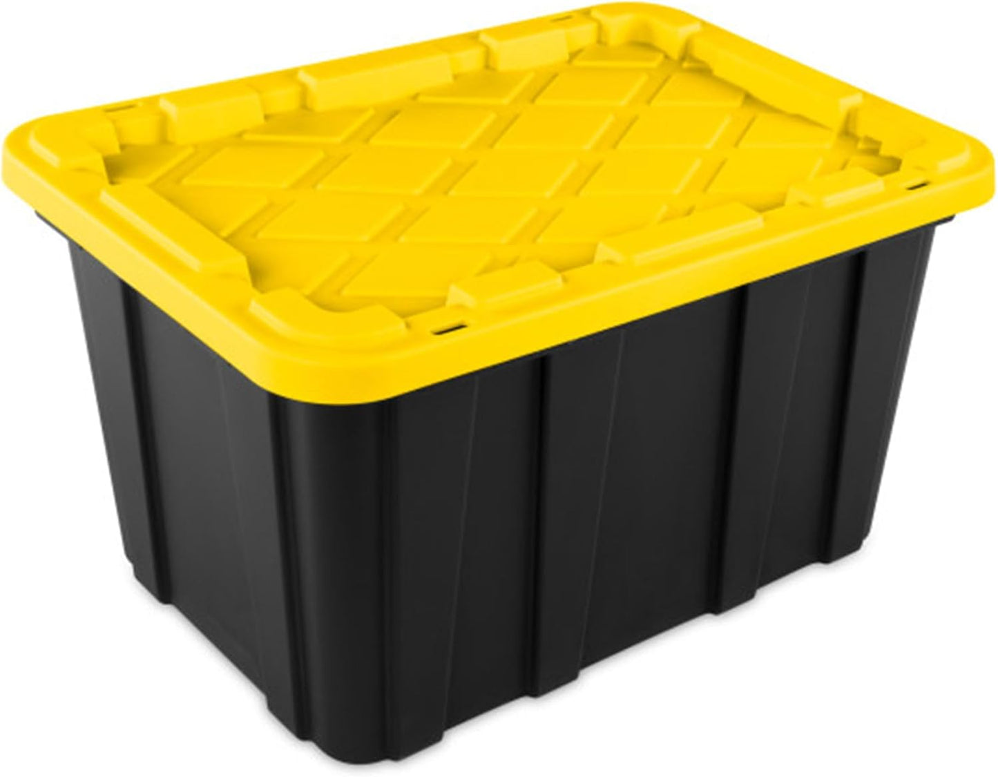 Sterilite 6-Pack Industrial Tote, Plastic Storage Container Bins with Lids, 27 Gallon - Heavy-Duty Organizing Containers for Closet, Bathroom, and Office