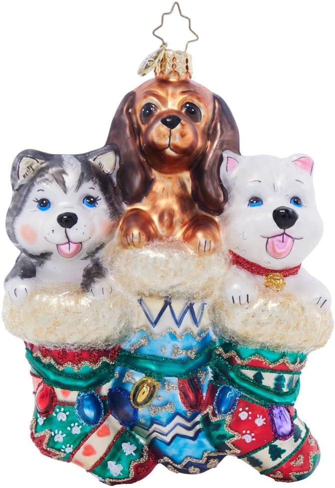 Christopher Radko Hand-Crafted European Glass Christmas Tree Decorative Ornament, Festive Fox