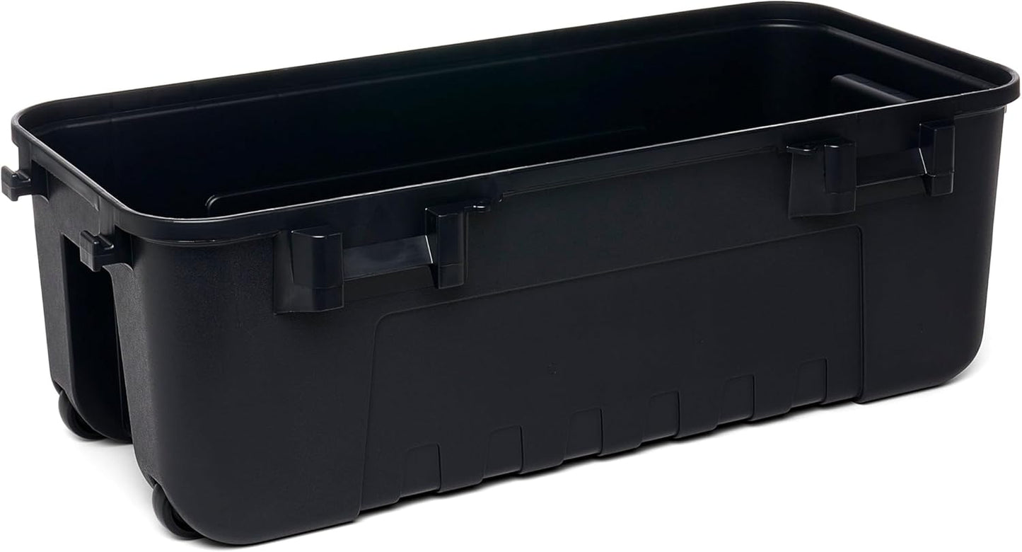 Plano Sportsman Trunk with Wheels, Black, 108-Quart, Lockable Storage Box, Rolling Sportsman Trunk, Hunting Gear and Ammunition Bin, Heavy-Duty Containers for Camping, Large