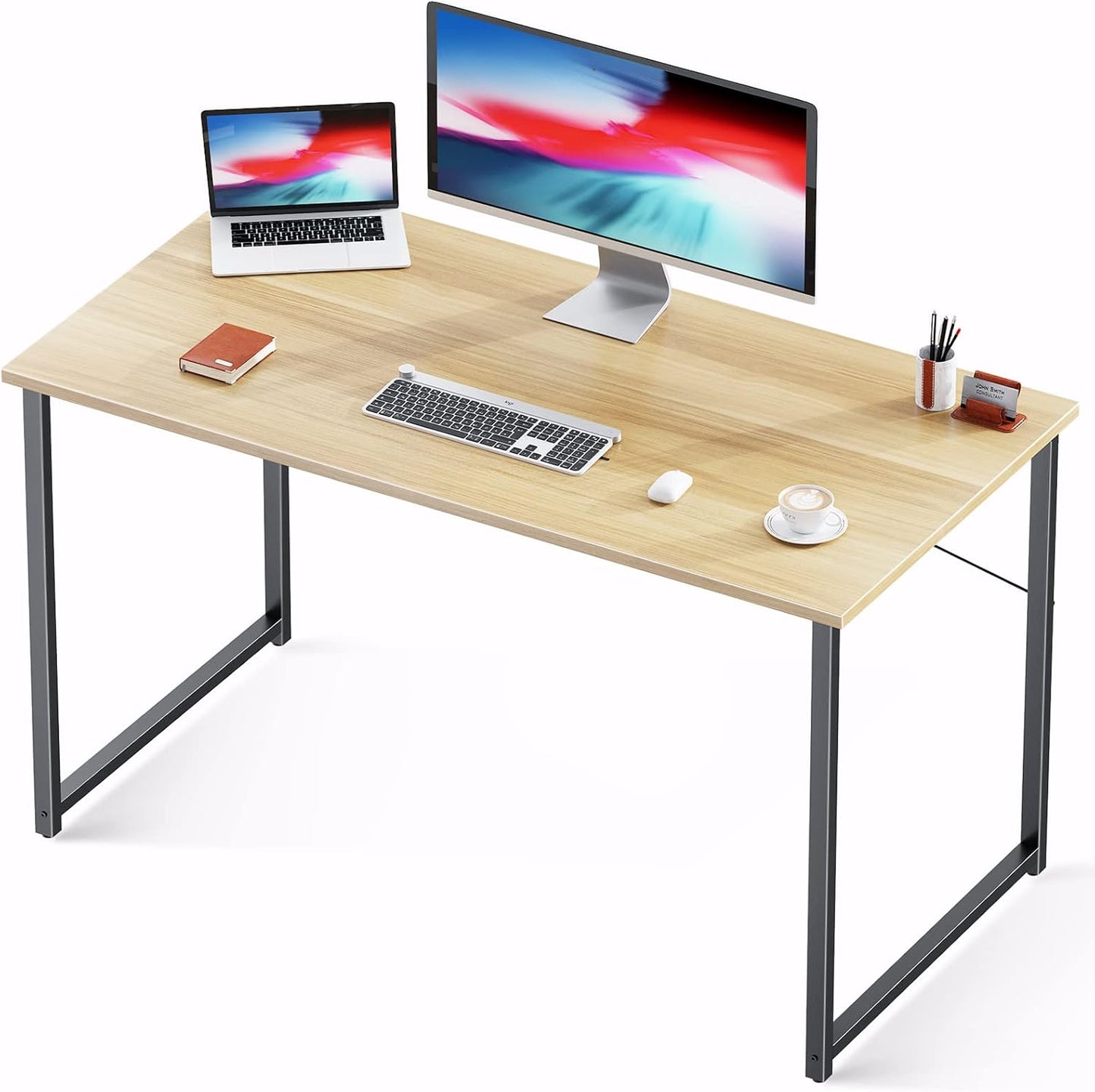 Coleshome 48 Inch Computer Desk, Modern Simple Style Desk for Home Office, Study Student Writing Desk, Vintage