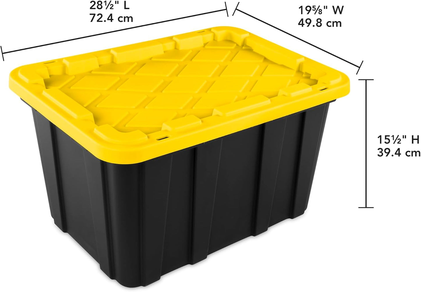 Sterilite 6-Pack Industrial Tote, Plastic Storage Container Bins with Lids, 27 Gallon - Heavy-Duty Organizing Containers for Closet, Bathroom, and Office