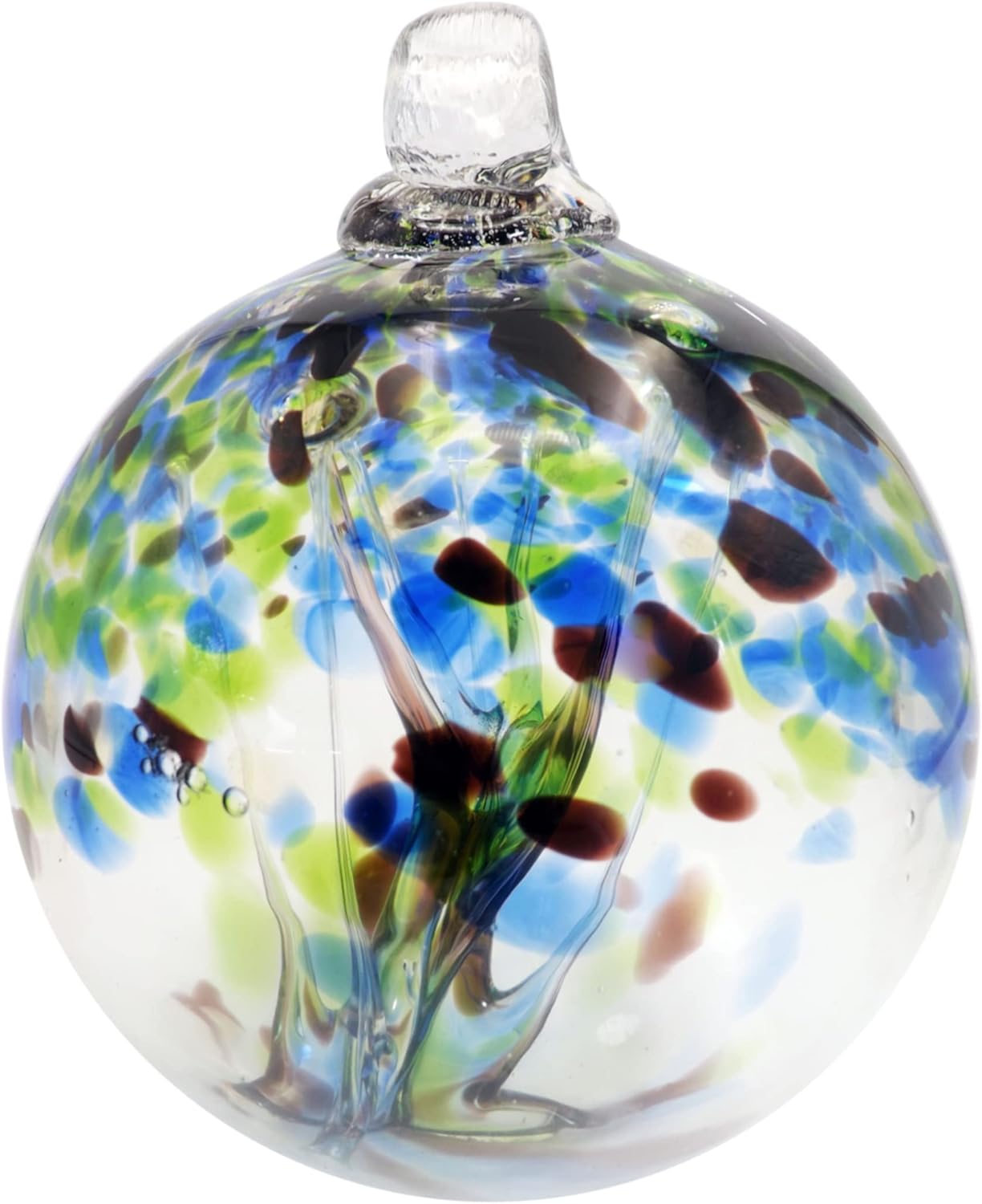 Dale Tiffany Hand Blown Glass, 3" Diameter Royal, Tree of Life Collection, Witch Globe Hanging Garden Indoor/Outdoor Decorative Ornament Gazing Ball