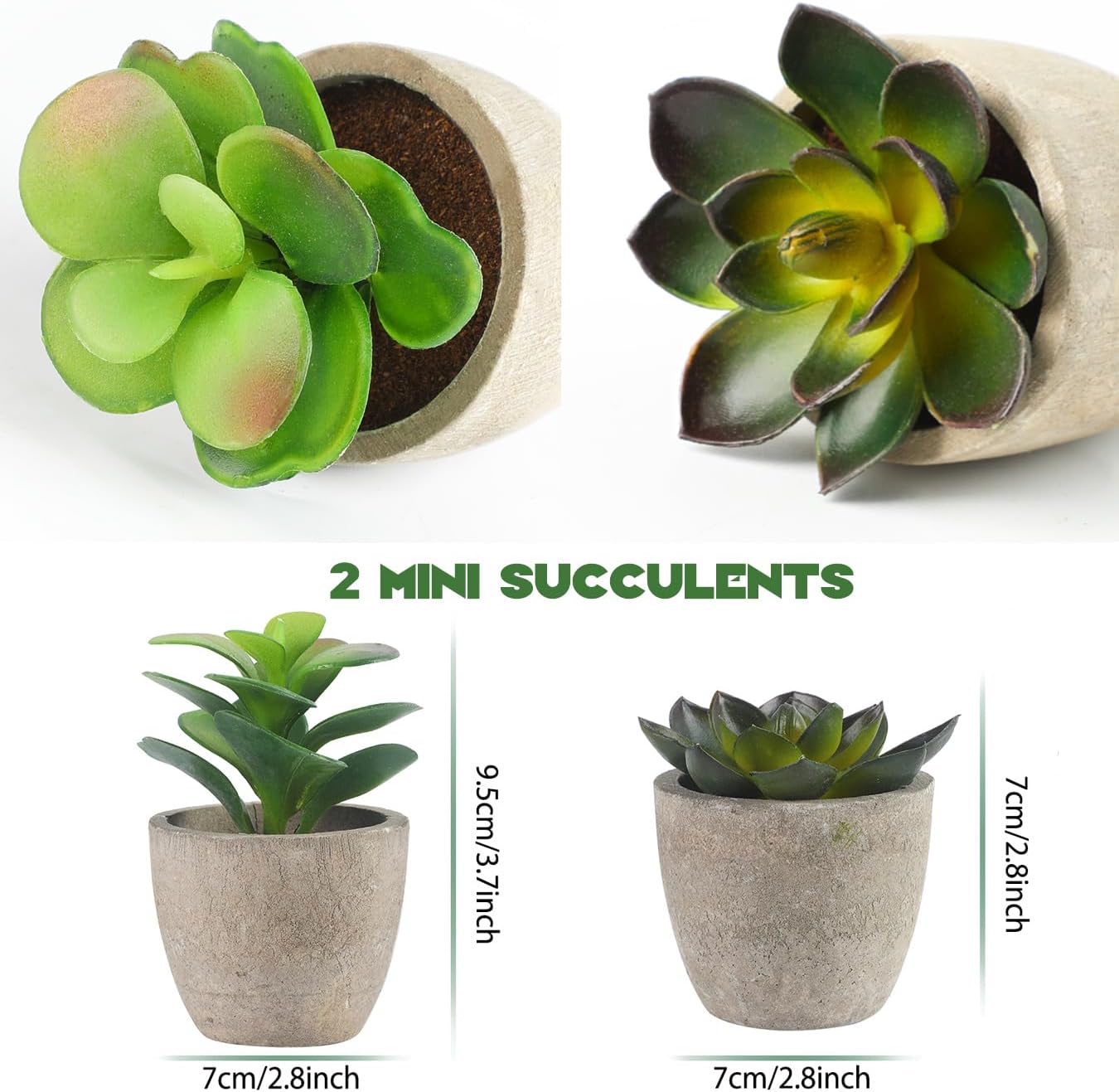 ALAGIRLS 4 Packs Fake Plants Small Artificial Plants Indoor Eucalyptus Rosemary Succulents Plants Potted Faux Plants for Home Indoor Office Bathroom Living Room Decor