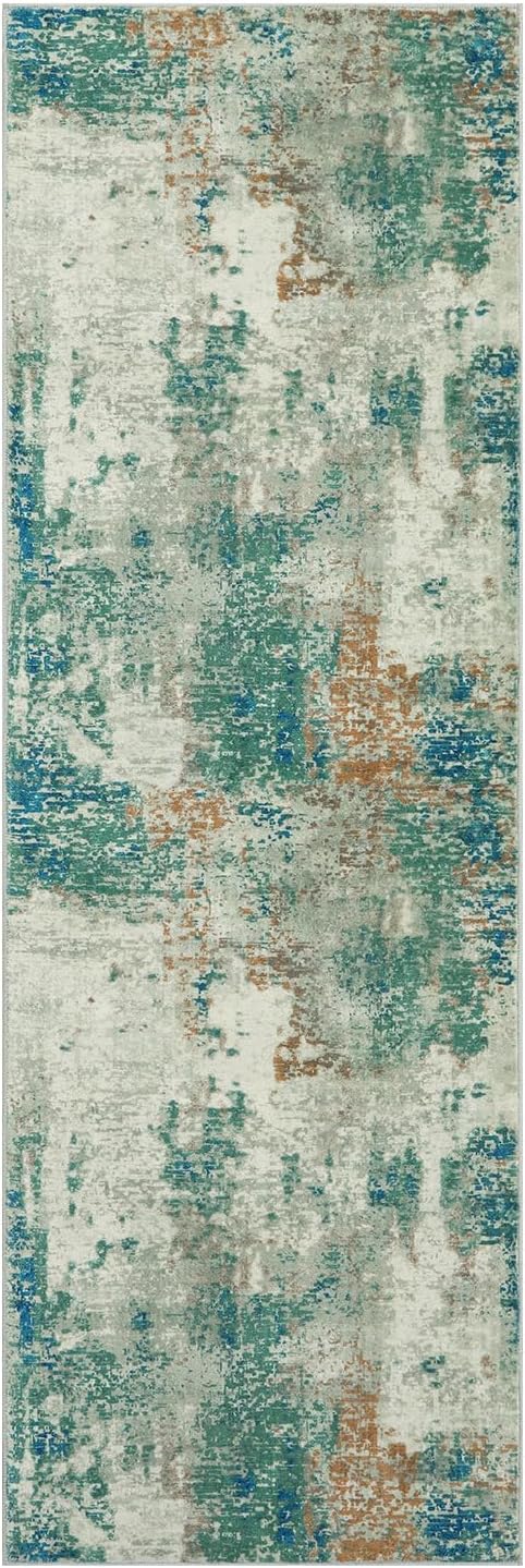 Lahome Modern Abstract Living Room Rug 8x10, Washable 8x10 Area Rugs for Bedroom Stain Resistant Non Slip, Large Red Soft Indoor Carpet for Dining Room Table Home Decor