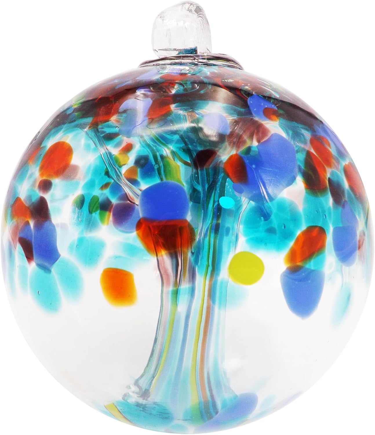 Dale Tiffany Hand Blown Glass, 3" Diameter Royal, Tree of Life Collection, Witch Globe Hanging Garden Indoor/Outdoor Decorative Ornament Gazing Ball