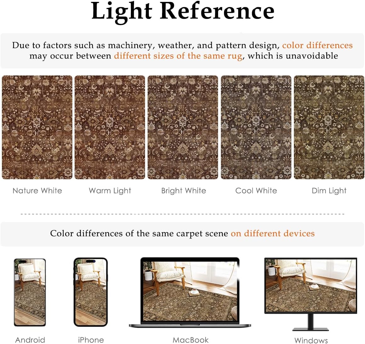 8x10 Machine Washable Rugs Brown Hallway Large Area Rug Indoor Accent Rug Floral Low Pile Carpet Soft Throw Aesthetic Rug Bedroom Living Room Office Dining Room Kitchen Laundry Room
