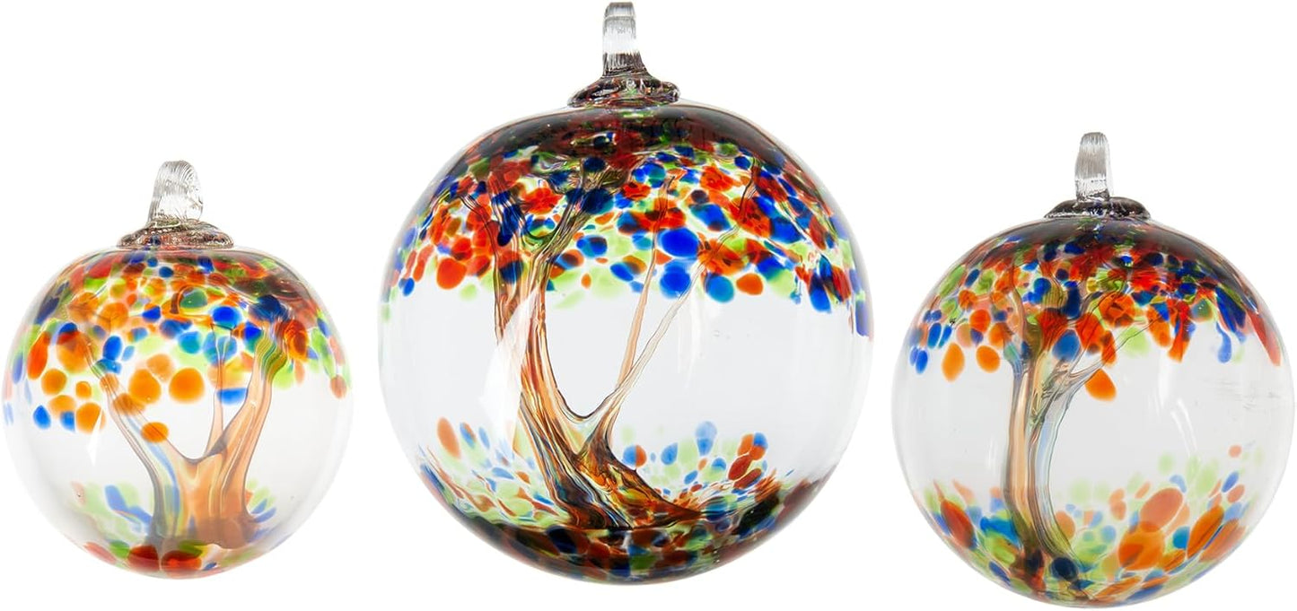 Dale Tiffany Hand Blown Glass, 3" Diameter Royal, Tree of Life Collection, Witch Globe Hanging Garden Indoor/Outdoor Decorative Ornament Gazing Ball