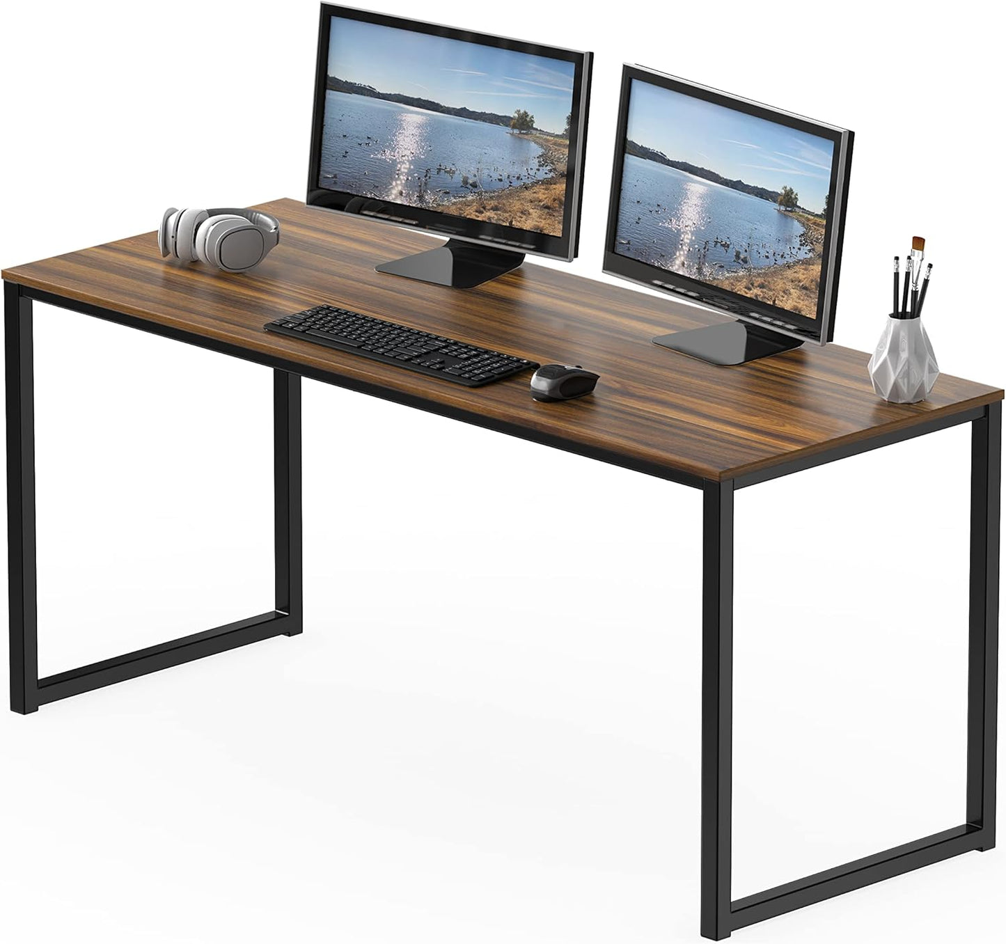 SHW Mission 48-Inch Home Office Computer Desk, Black