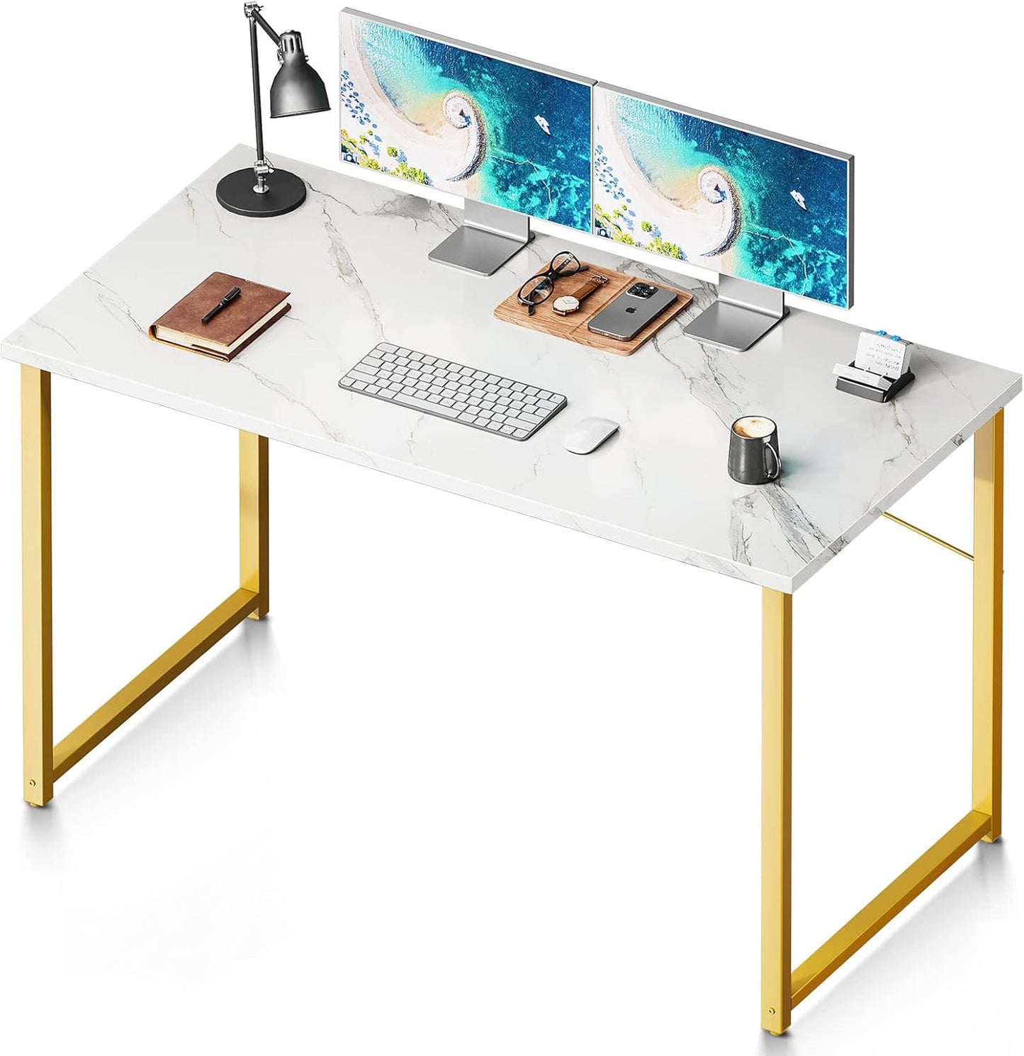 Coleshome 48 Inch Computer Desk, Modern Simple Style Desk for Home Office, Study Student Writing Desk, Vintage