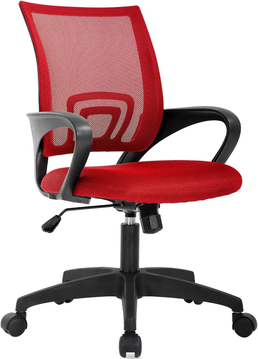 Home Office Chair Ergonomic Desk Chair Mesh Computer Chair with Lumbar Support Armrest Executive Rolling Swivel Adjustable Mid Back Task Chair for Women Adults, Black