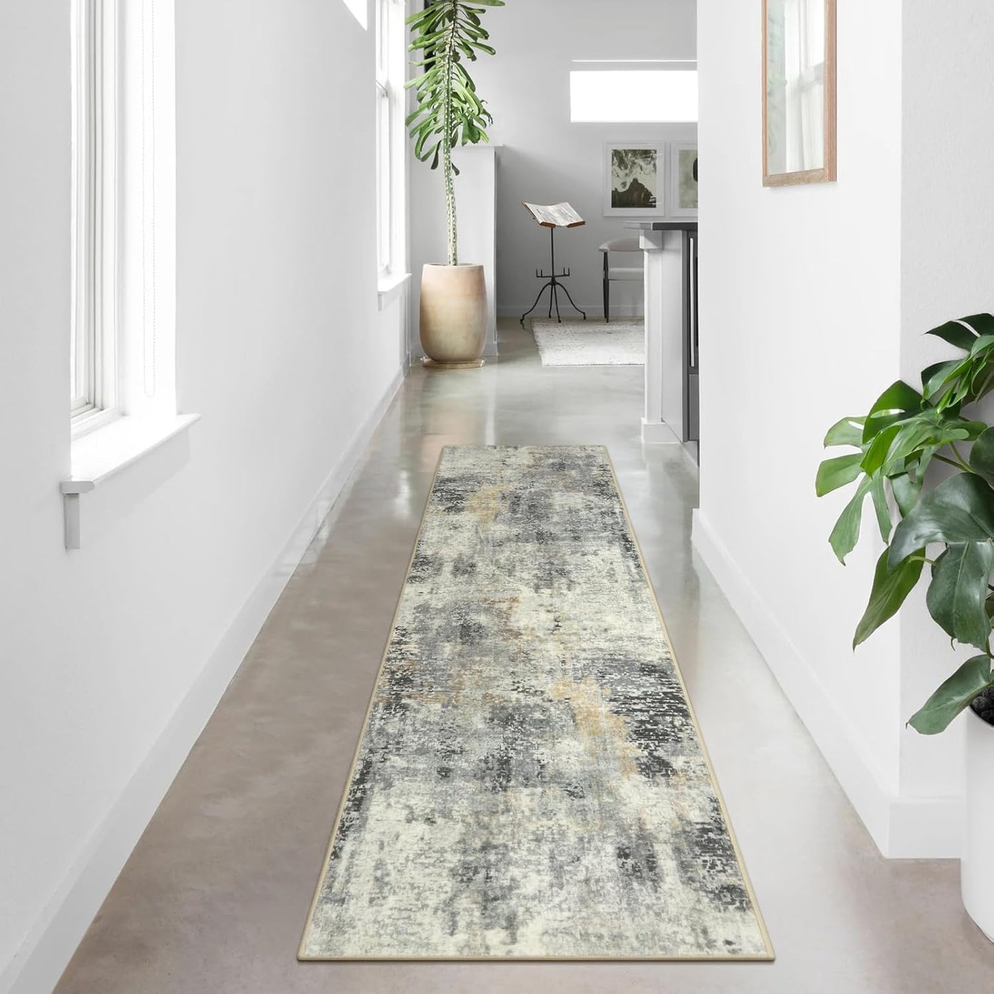 Lahome Modern Abstract Living Room Rug 8x10, Washable 8x10 Area Rugs for Bedroom Stain Resistant Non Slip, Large Red Soft Indoor Carpet for Dining Room Table Home Decor