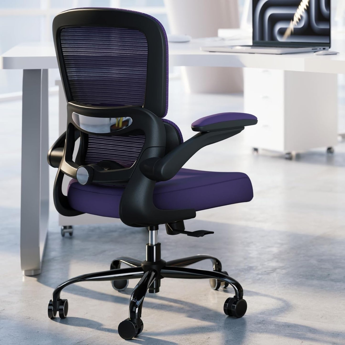 TRALT Office Chair - Ergonomic Desk Chair with Adjustable Lumbar Support, Mesh Computer Chair, Executive Chairs for Home Office Comfortable Lumbar Support (Black)