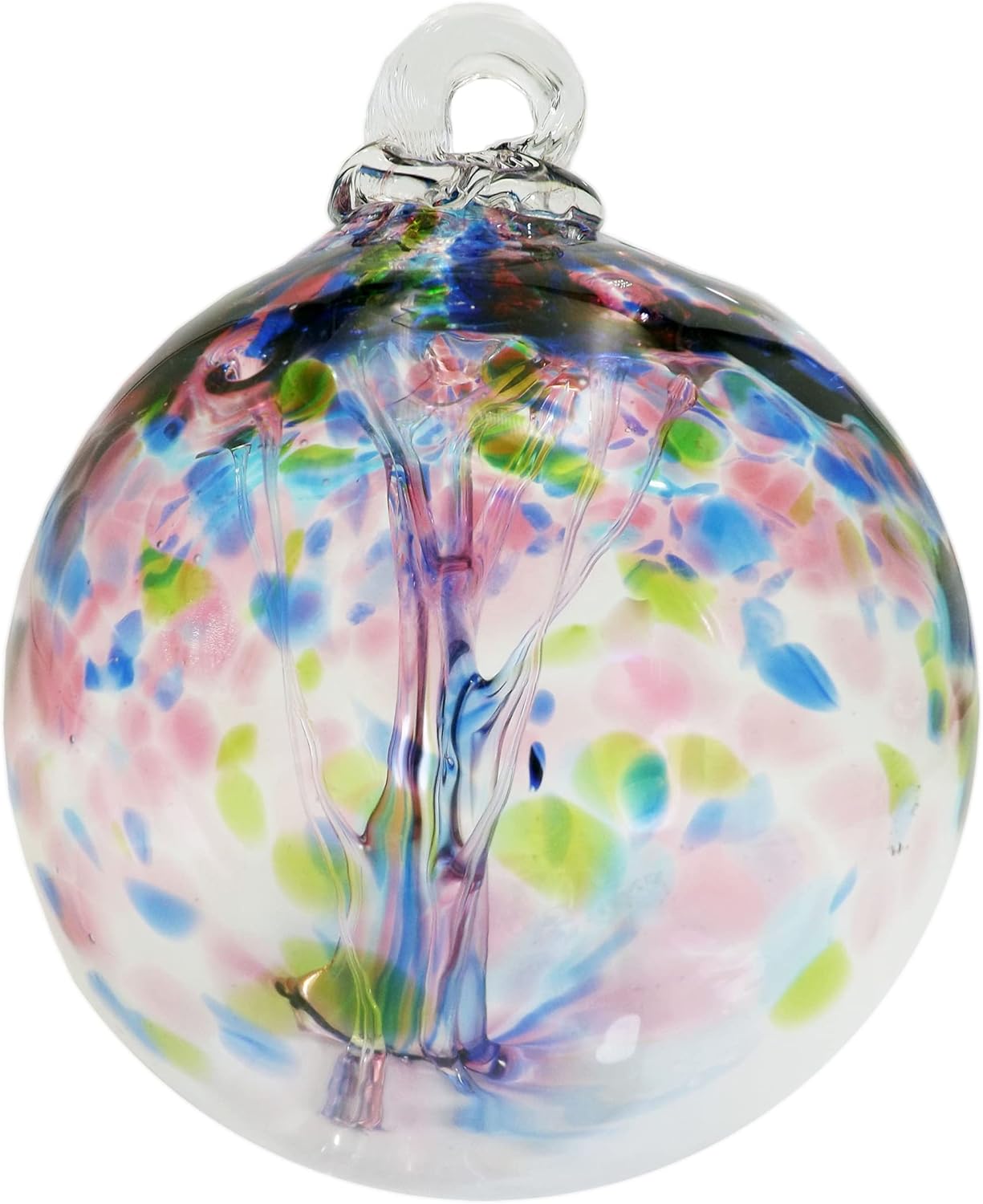 Dale Tiffany Hand Blown Glass, 3" Diameter Royal, Tree of Life Collection, Witch Globe Hanging Garden Indoor/Outdoor Decorative Ornament Gazing Ball