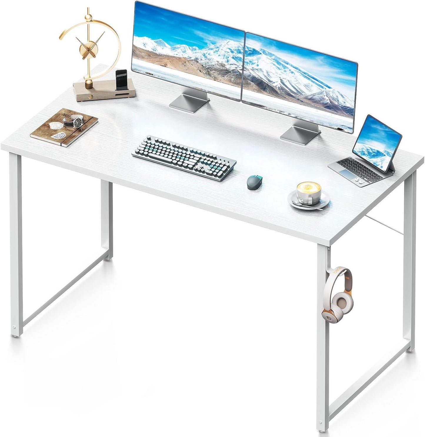 Coleshome 48 Inch Computer Desk, Modern Simple Style Desk for Home Office, Study Student Writing Desk, Vintage
