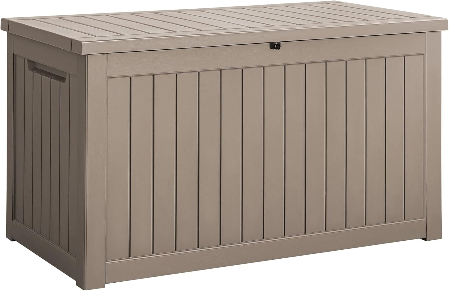 Devoko 100 Gallon Waterproof Large Resin Deck Box Indoor Outdoor Lockable Storage Container for Patio Furniture Cushions Garden Tools (100 Gallon, Black)
