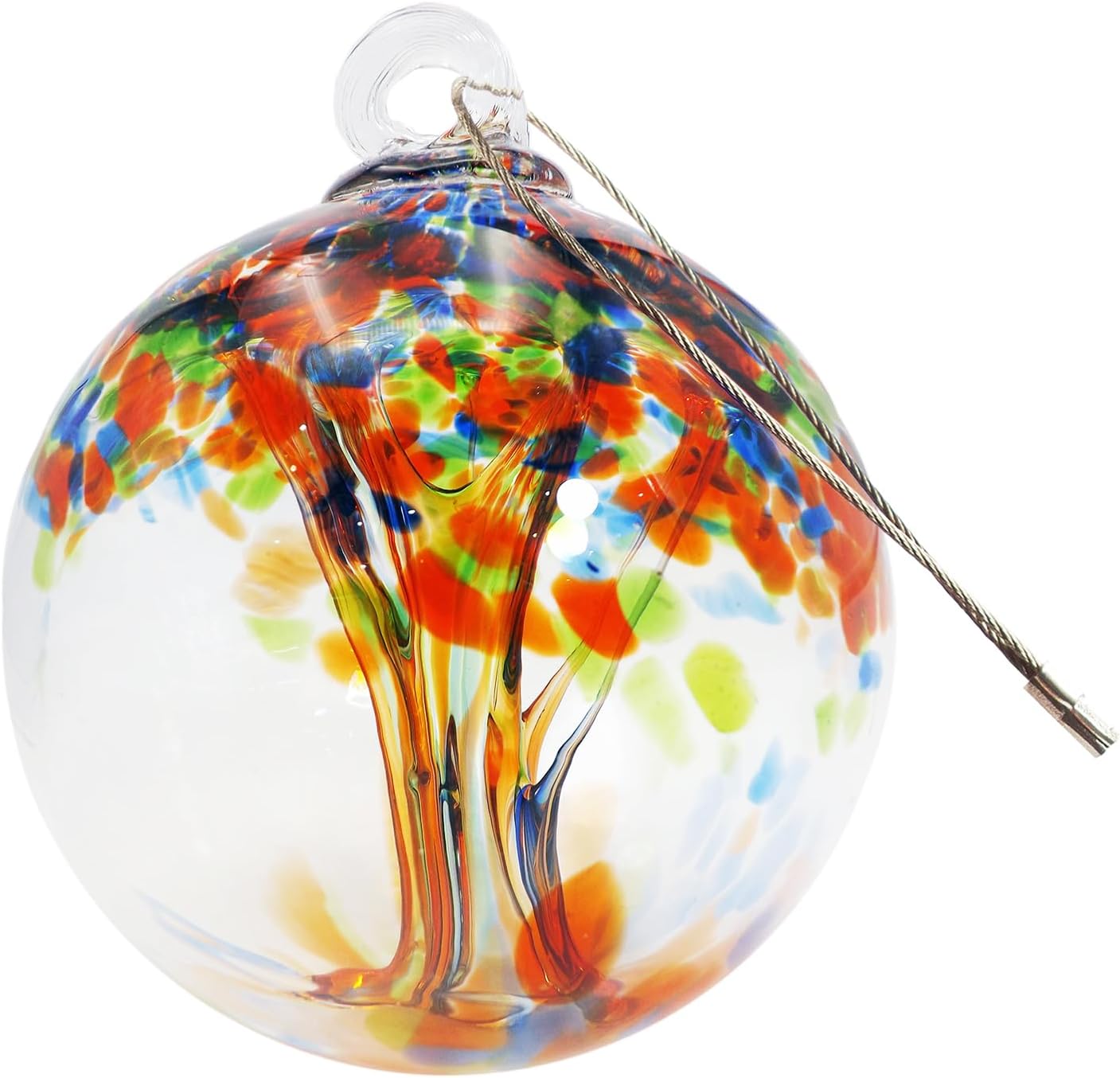 Dale Tiffany Hand Blown Glass, 3" Diameter Royal, Tree of Life Collection, Witch Globe Hanging Garden Indoor/Outdoor Decorative Ornament Gazing Ball
