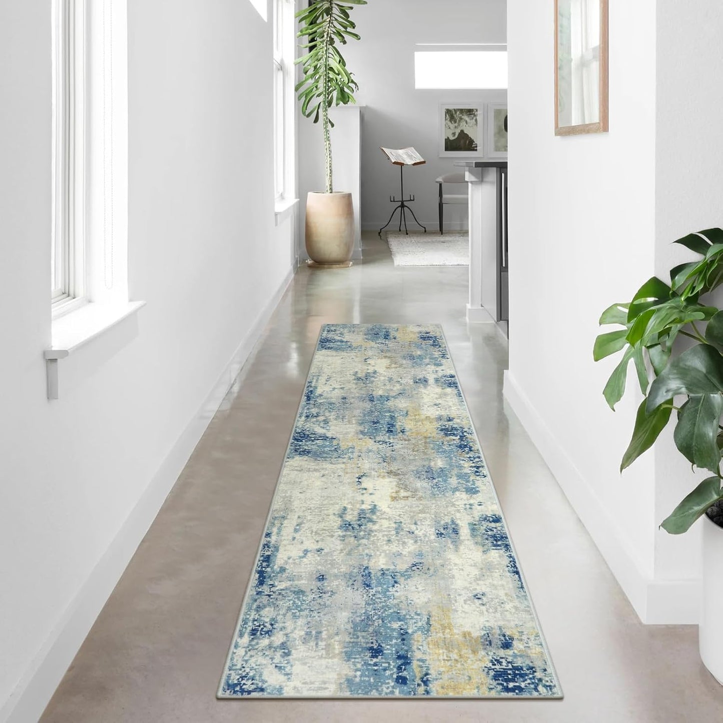 Lahome Modern Abstract Living Room Rug 8x10, Washable 8x10 Area Rugs for Bedroom Stain Resistant Non Slip, Large Red Soft Indoor Carpet for Dining Room Table Home Decor