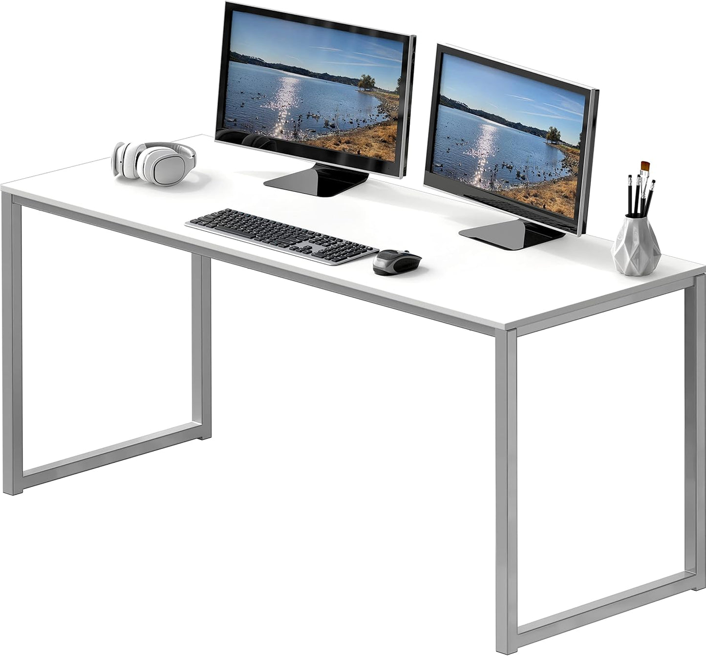 SHW Mission 48-Inch Home Office Computer Desk, Black