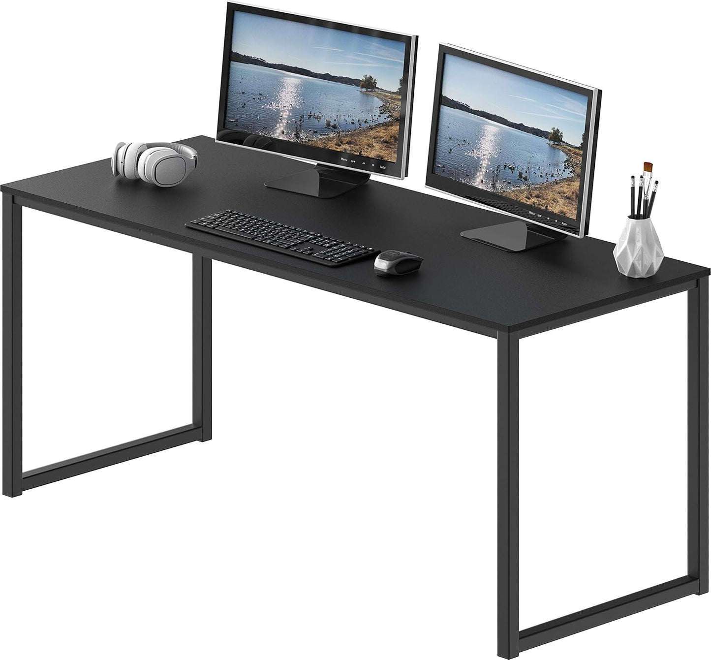 SHW Mission 48-Inch Home Office Computer Desk, Black