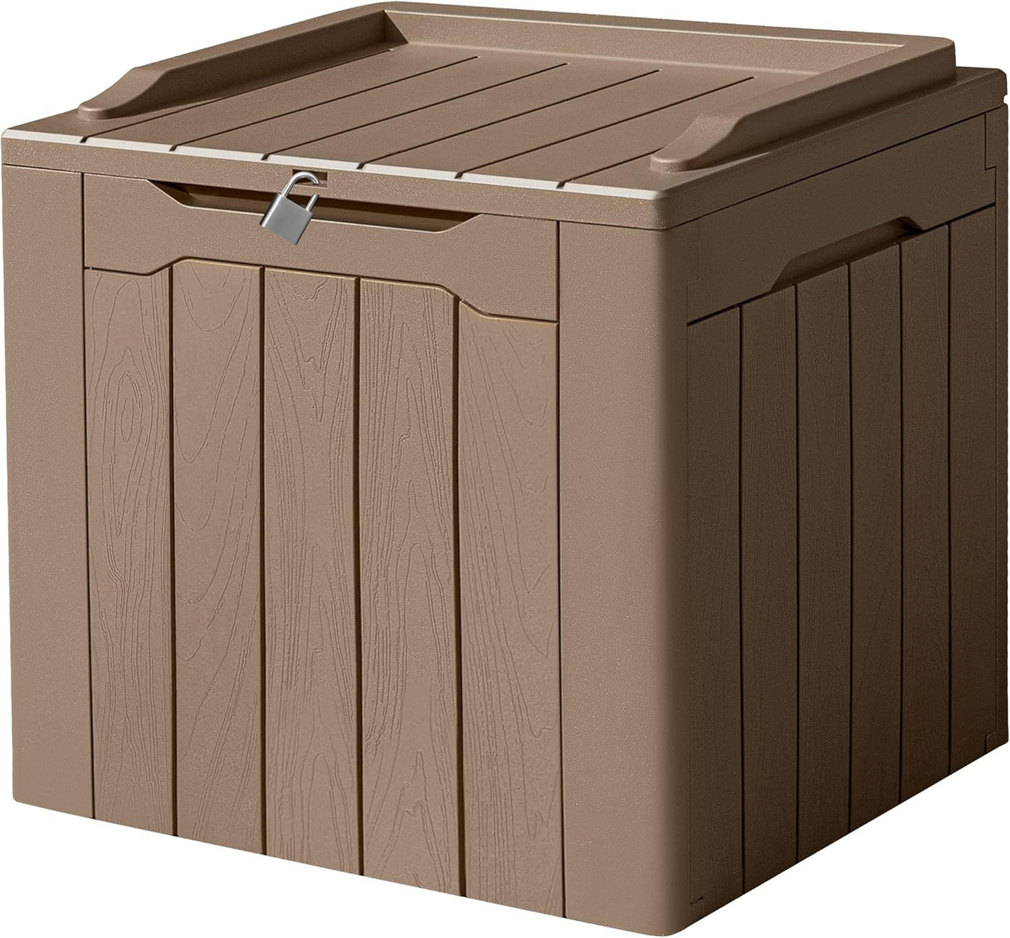 Devoko 100 Gallon Waterproof Large Resin Deck Box Indoor Outdoor Lockable Storage Container for Patio Furniture Cushions Garden Tools (100 Gallon, Black)