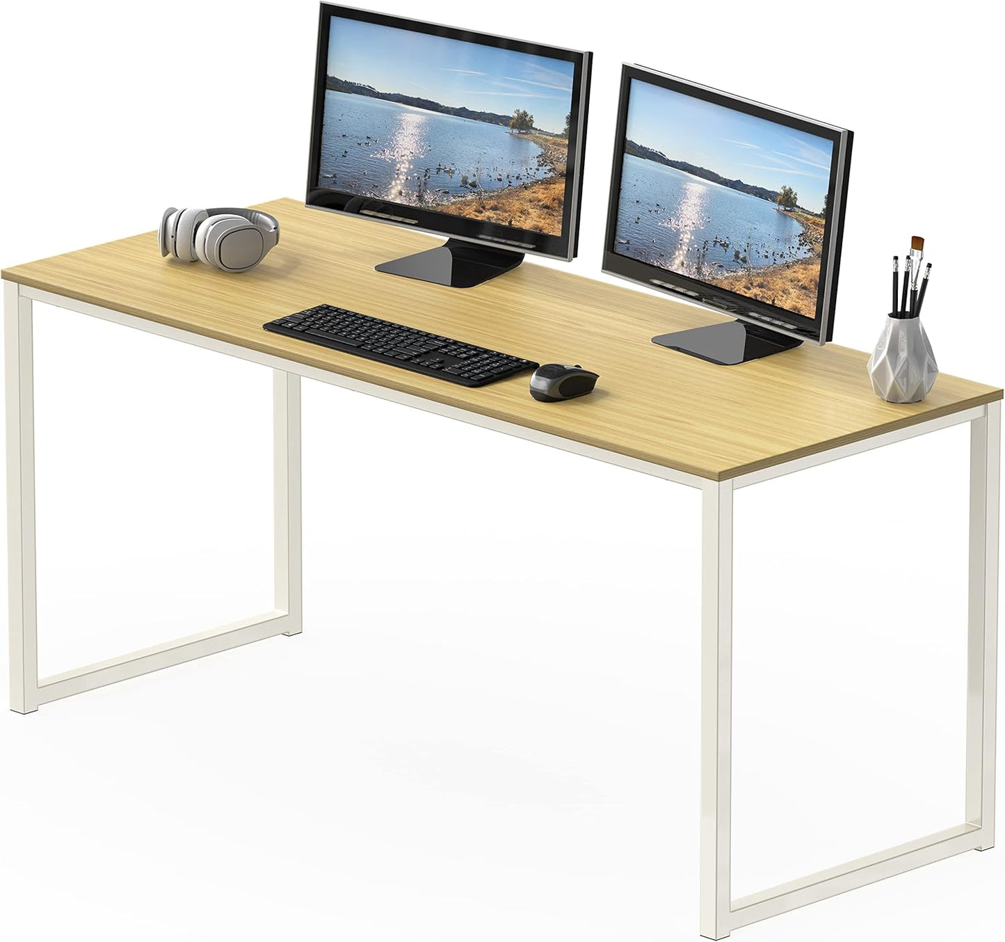 SHW Mission 48-Inch Home Office Computer Desk, Black