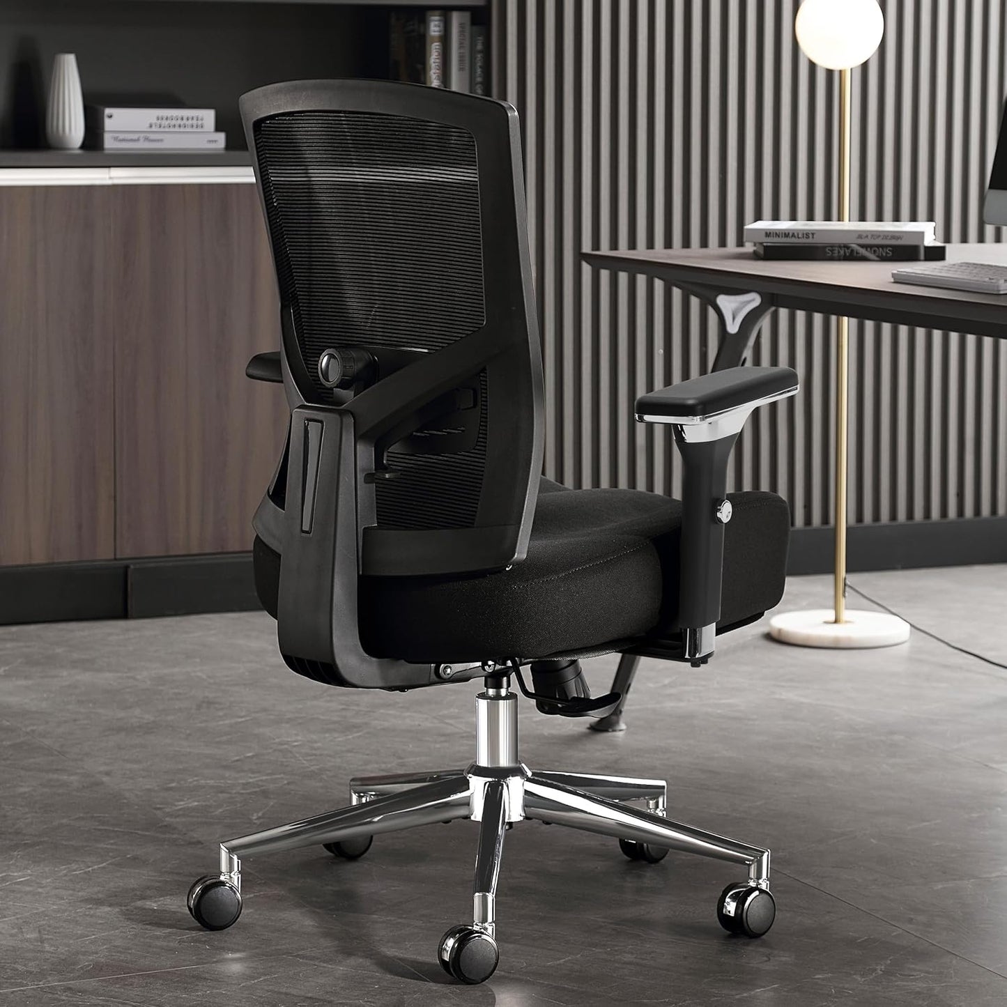 600lbs Big and Tall Office Chair,Oversized Ergonomic Breathable Mesh Desk Chair with W-Shape Thicken Seat Cushion,Computer Chair with Upgraded 4D Armrest,Lumbar Support for Heavy People All Day