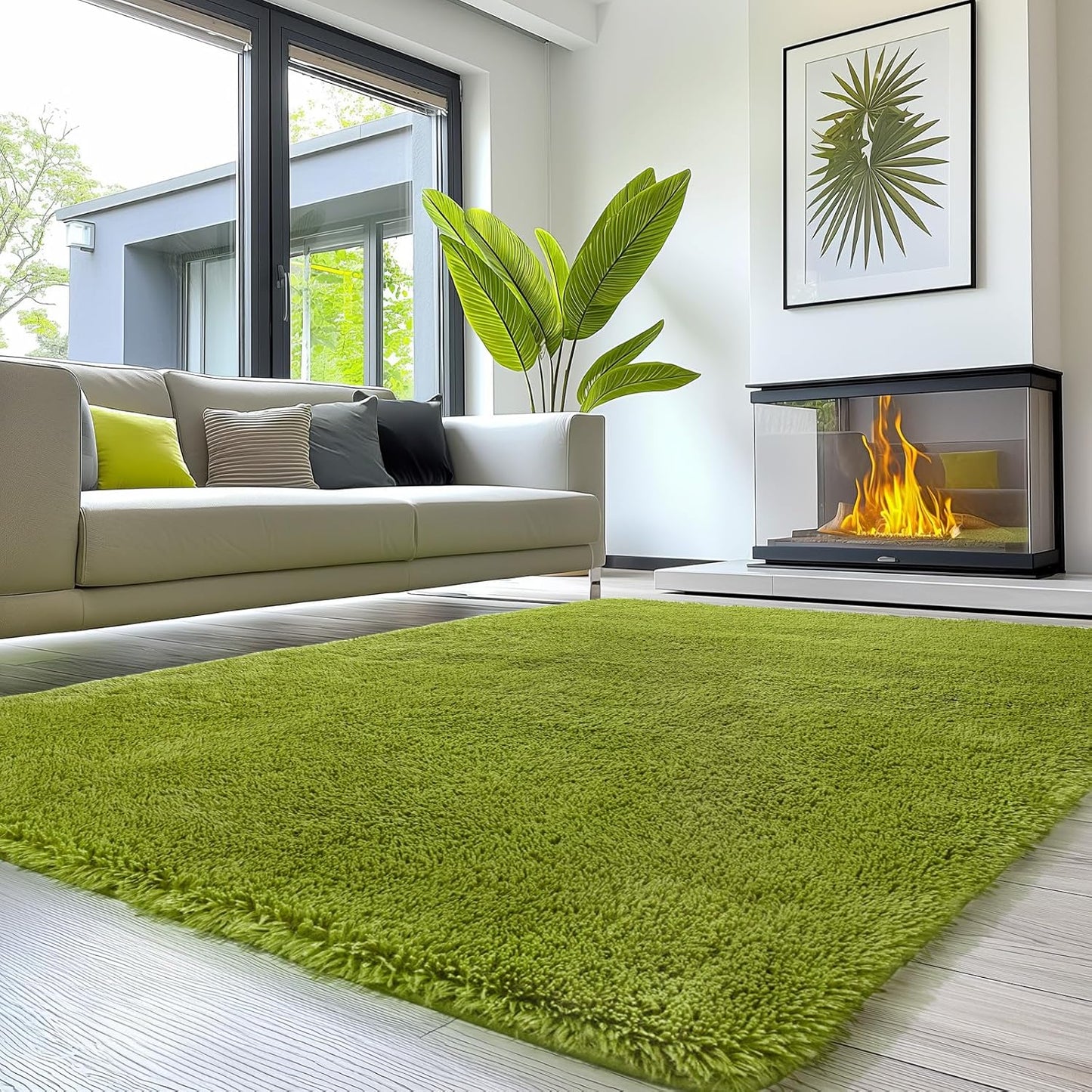 Sour Lemon 10x14 Area Rugs for Bedroom, Fluffy Rugs for Living Room, Large Area Rug Shag Shaggy Carpet Soft Plush Furry Bedside Rug, Machine Washable Area Rugs for Kids Girls Boys Home Decor Anti Slip
