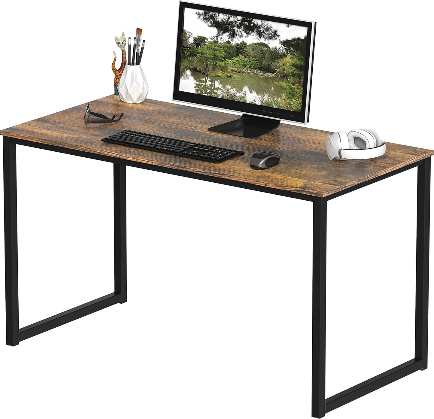 SHW Mission 48-Inch Home Office Computer Desk, Black