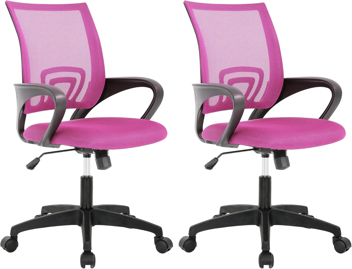 Home Office Chair Ergonomic Desk Chair Mesh Computer Chair with Lumbar Support Armrest Executive Rolling Swivel Adjustable Mid Back Task Chair for Women Adults, Black