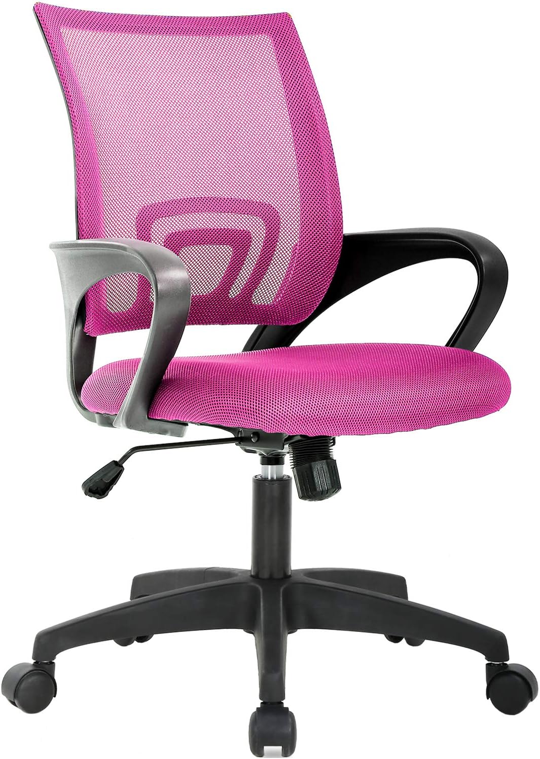 Home Office Chair Ergonomic Desk Chair Mesh Computer Chair with Lumbar Support Armrest Executive Rolling Swivel Adjustable Mid Back Task Chair for Women Adults, Black