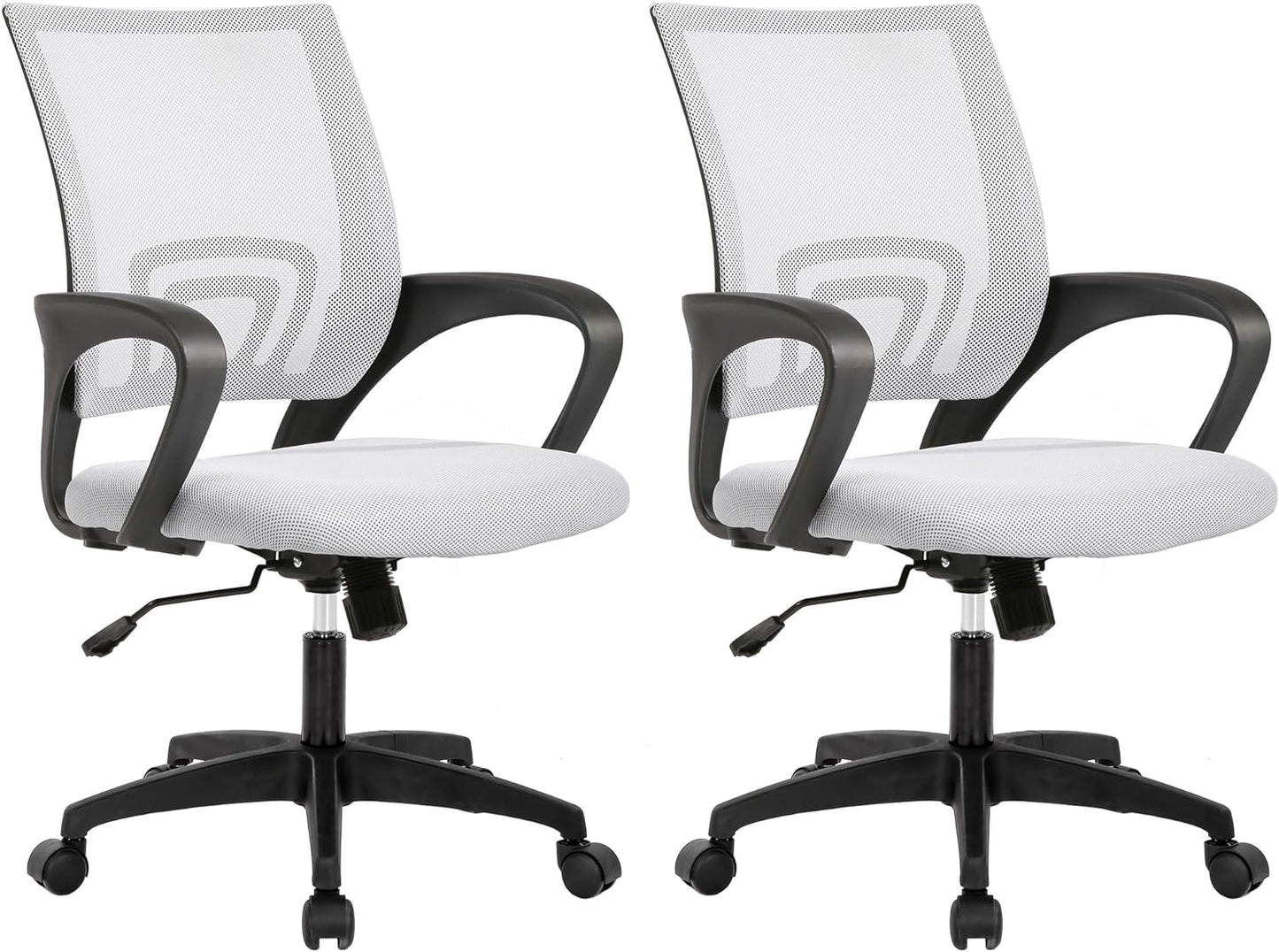Home Office Chair Ergonomic Desk Chair Mesh Computer Chair with Lumbar Support Armrest Executive Rolling Swivel Adjustable Mid Back Task Chair for Women Adults, Black