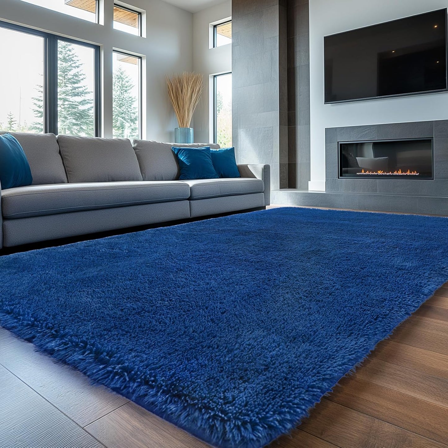 Sour Lemon 10x14 Area Rugs for Bedroom, Fluffy Rugs for Living Room, Large Area Rug Shag Shaggy Carpet Soft Plush Furry Bedside Rug, Machine Washable Area Rugs for Kids Girls Boys Home Decor Anti Slip