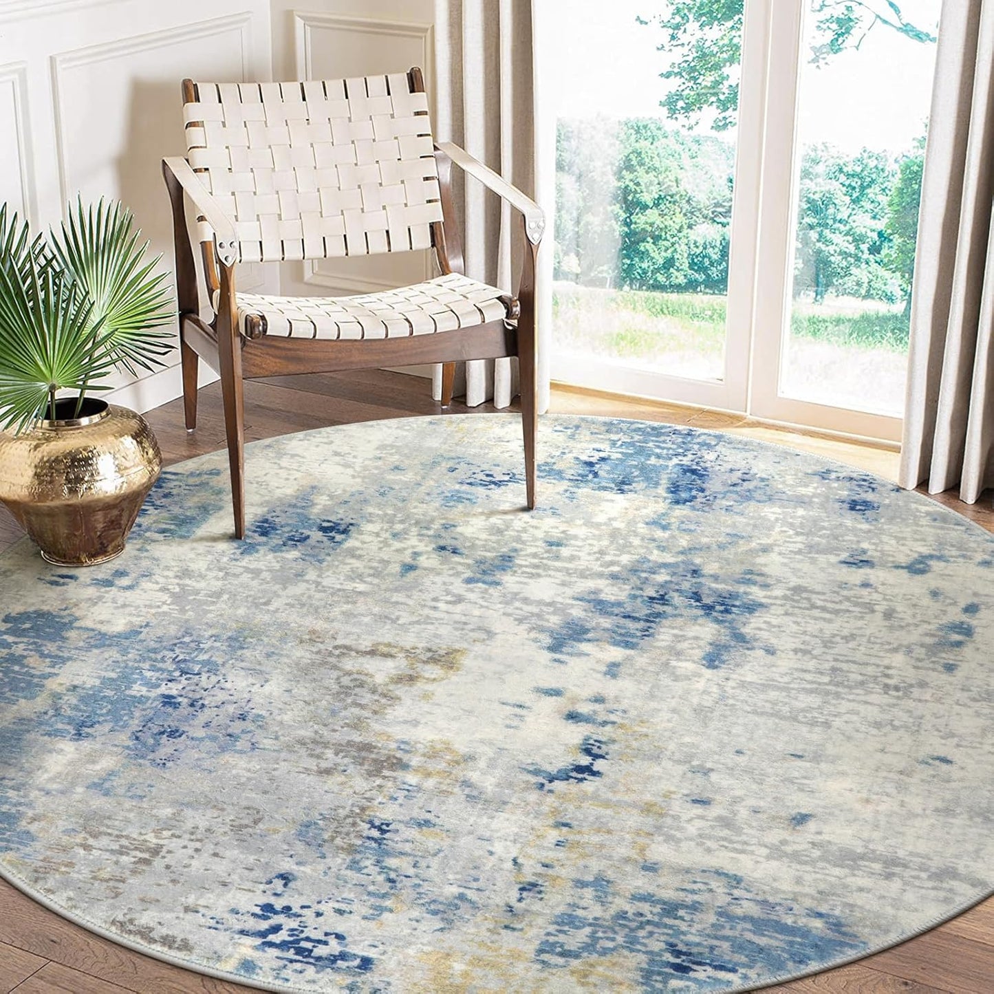 Lahome Modern Abstract Living Room Rug 8x10, Washable 8x10 Area Rugs for Bedroom Stain Resistant Non Slip, Large Red Soft Indoor Carpet for Dining Room Table Home Decor