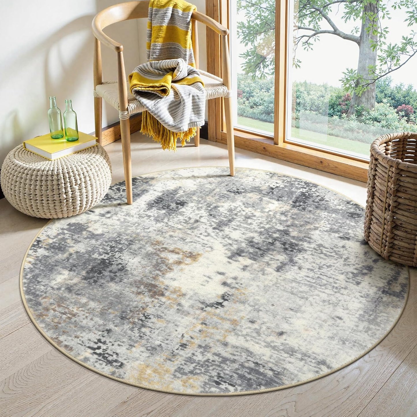 Lahome Modern Abstract Living Room Rug 8x10, Washable 8x10 Area Rugs for Bedroom Stain Resistant Non Slip, Large Red Soft Indoor Carpet for Dining Room Table Home Decor