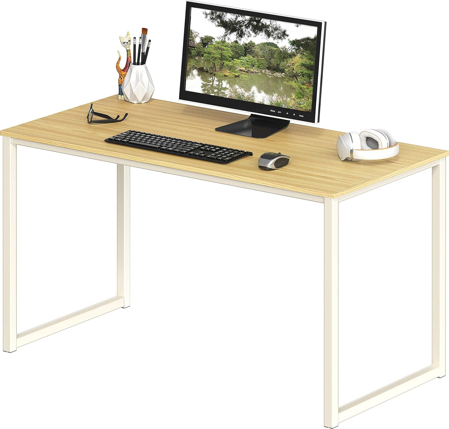 SHW Mission 48-Inch Home Office Computer Desk, Black
