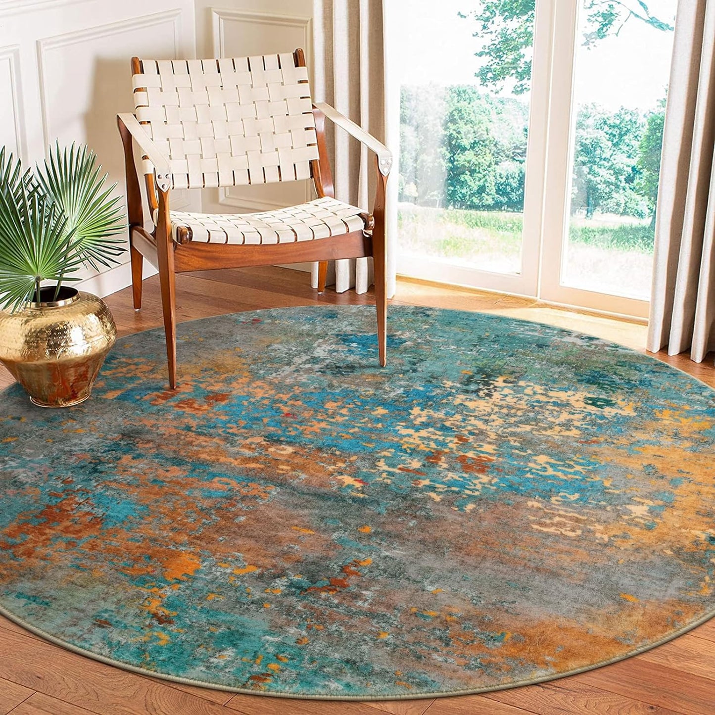 Lahome Modern Abstract Living Room Rug 8x10, Washable 8x10 Area Rugs for Bedroom Stain Resistant Non Slip, Large Red Soft Indoor Carpet for Dining Room Table Home Decor