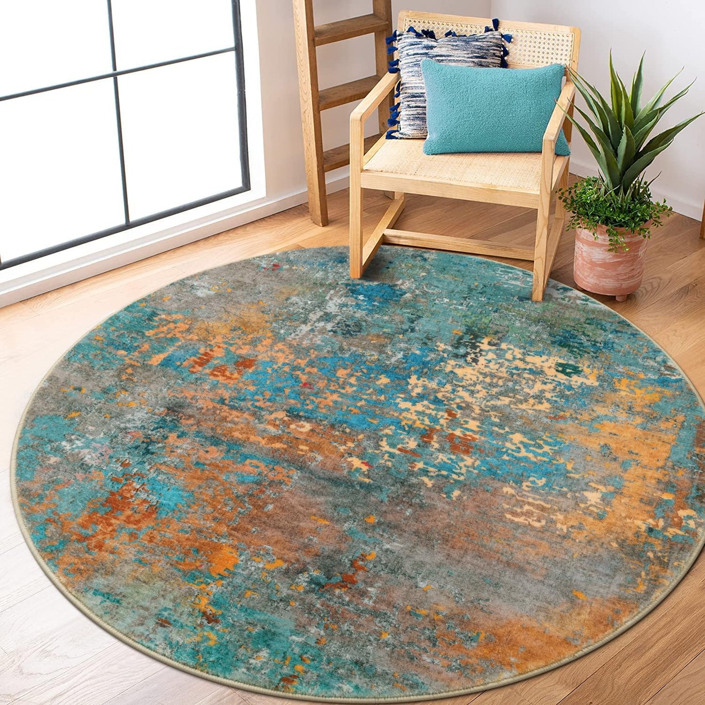 Lahome Modern Abstract Living Room Rug 8x10, Washable 8x10 Area Rugs for Bedroom Stain Resistant Non Slip, Large Red Soft Indoor Carpet for Dining Room Table Home Decor