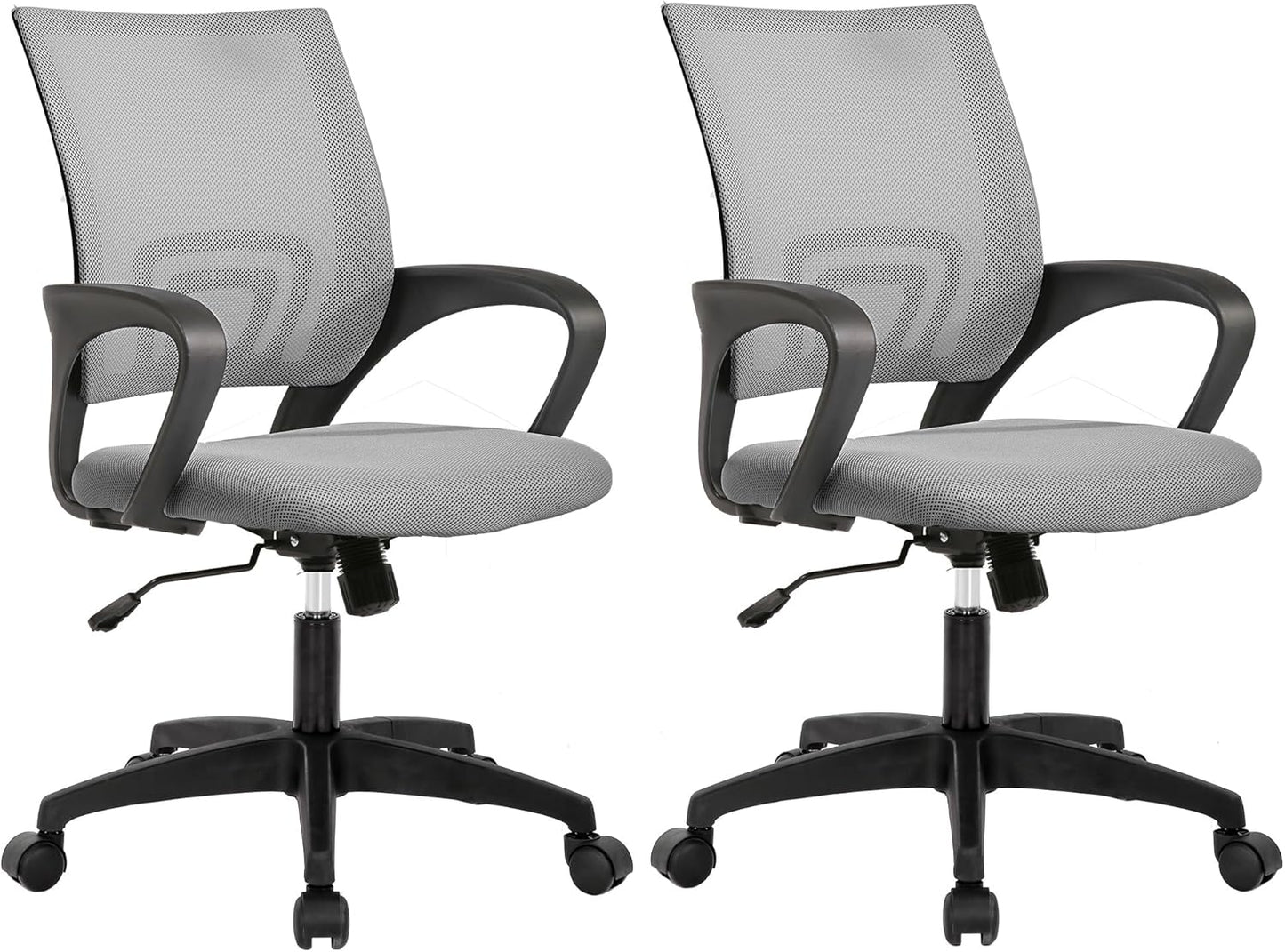 Home Office Chair Ergonomic Desk Chair Mesh Computer Chair with Lumbar Support Armrest Executive Rolling Swivel Adjustable Mid Back Task Chair for Women Adults, Black